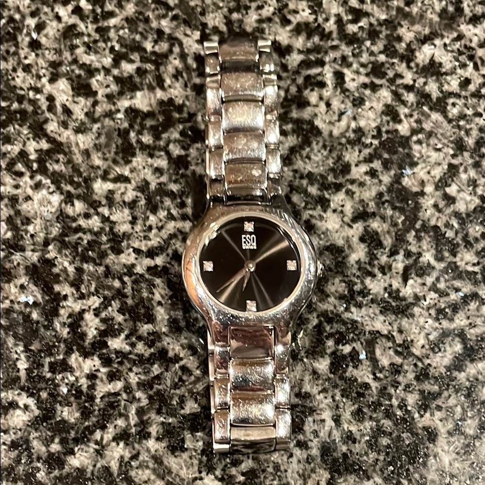 Stylish Silver and Black ESQ Watch